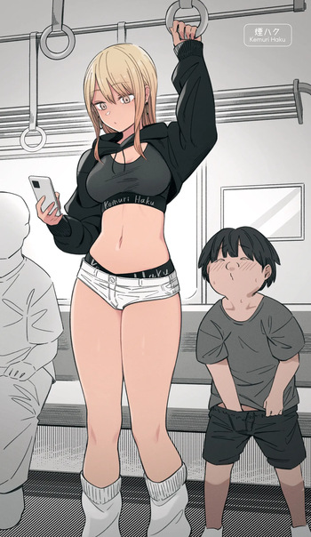 エロ〇キに襲われるへそ出しギャルお姉さん cover