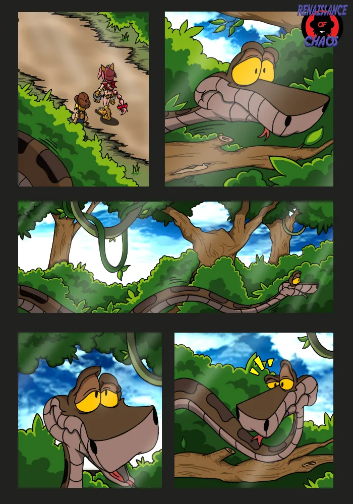 Kaa and Monica-Rainbow Hypno Forest colored page 3 full
