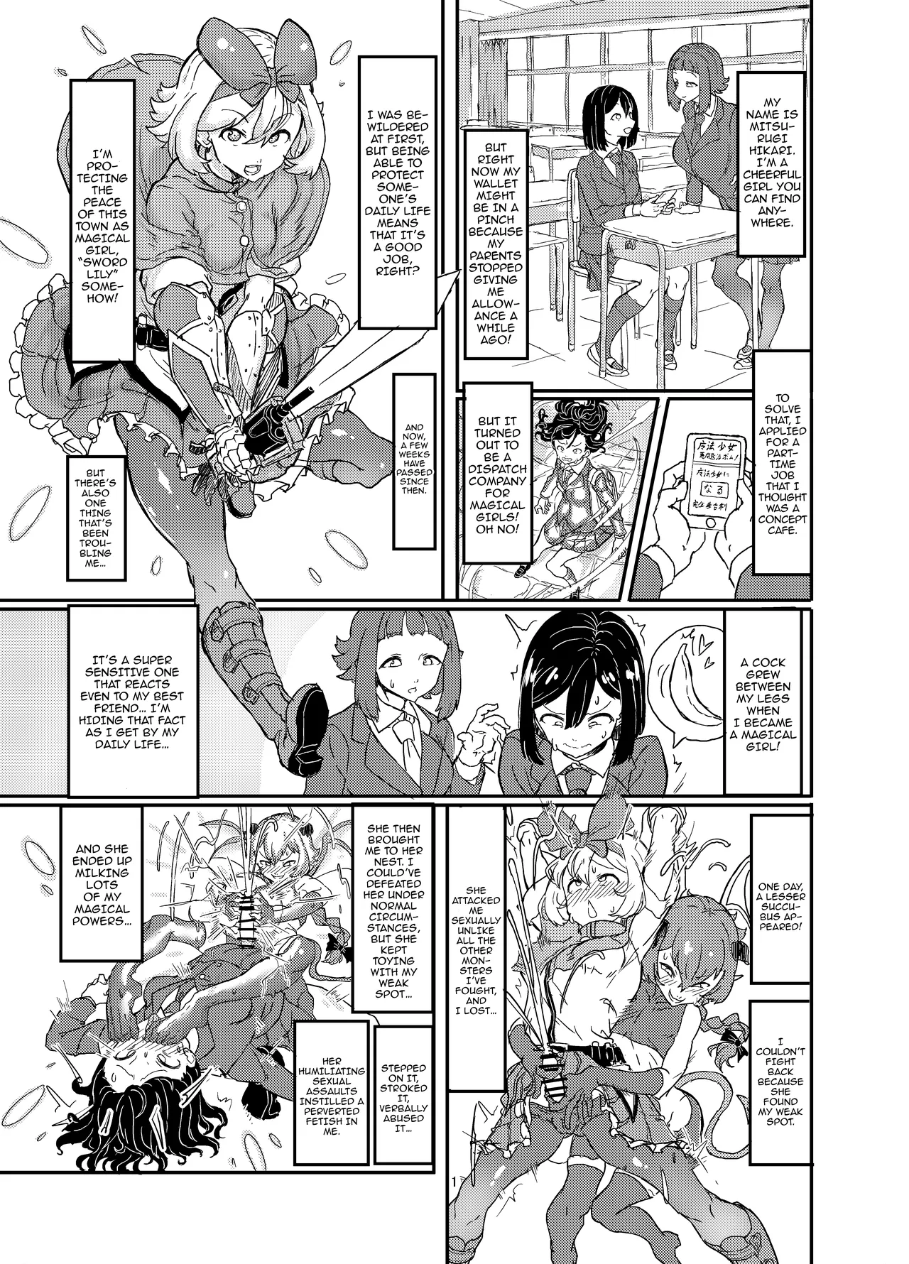 Futanari Mahou Shoujo Sword Lily in Inma Dungeon /  Futanari Magical Girl Sword Lily in The Succubus Dungeon page 2 full