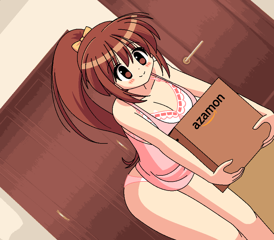 茶髪ポニテ荷物持ち上げ page 2 full