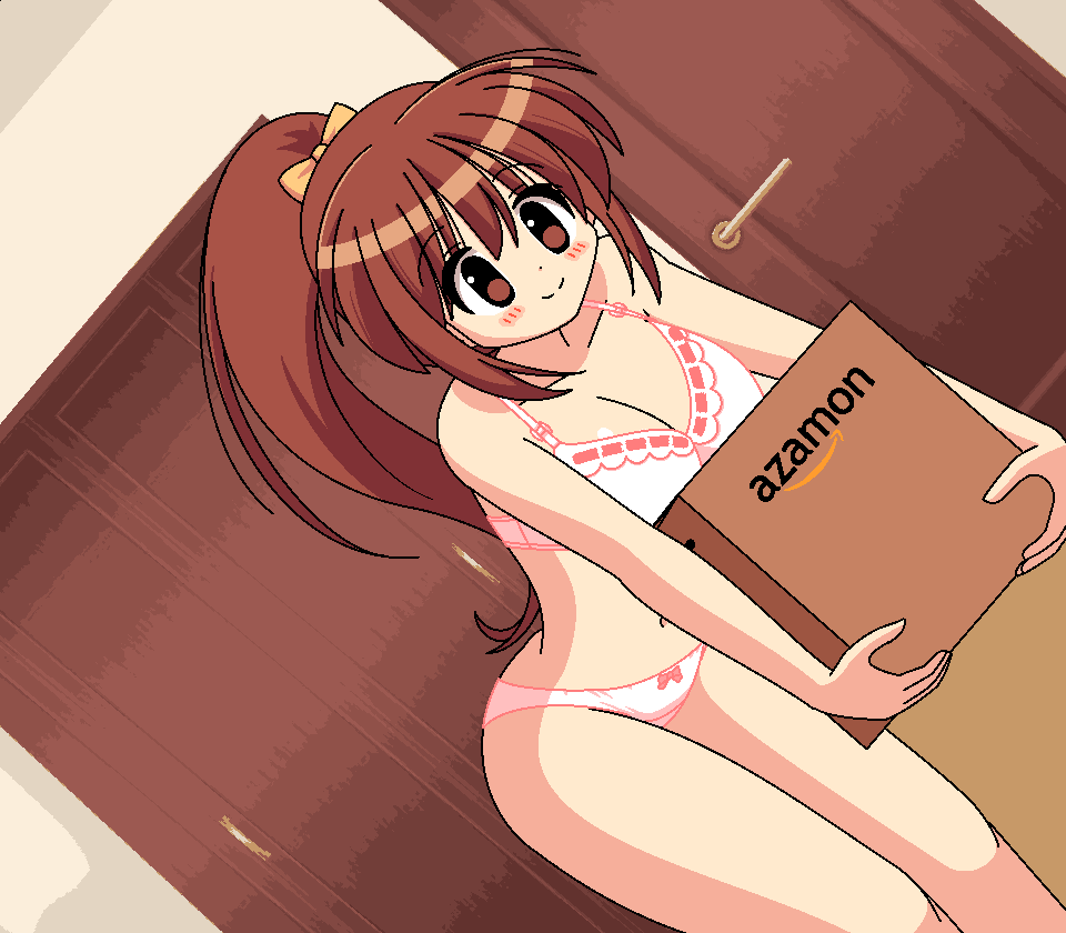茶髪ポニテ荷物持ち上げ page 3 full