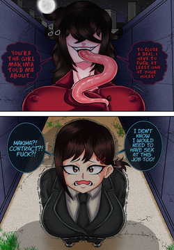 [OverNSFW] Kobeni making a contract with Devil Futa (Chainsaw Man)