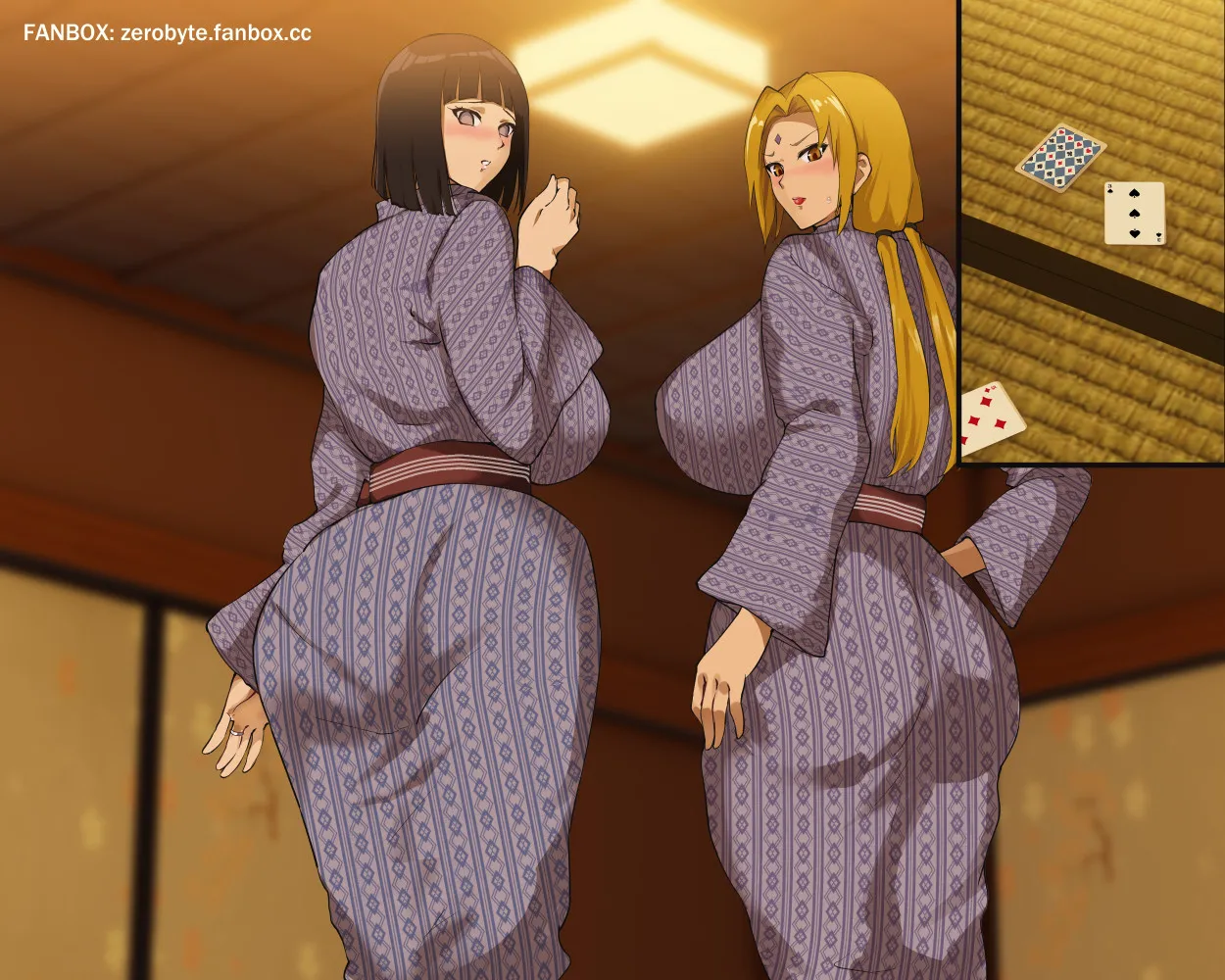 ヒナタ&amp;綱手 恥辱の尻文字罰ゲーム page 1 full