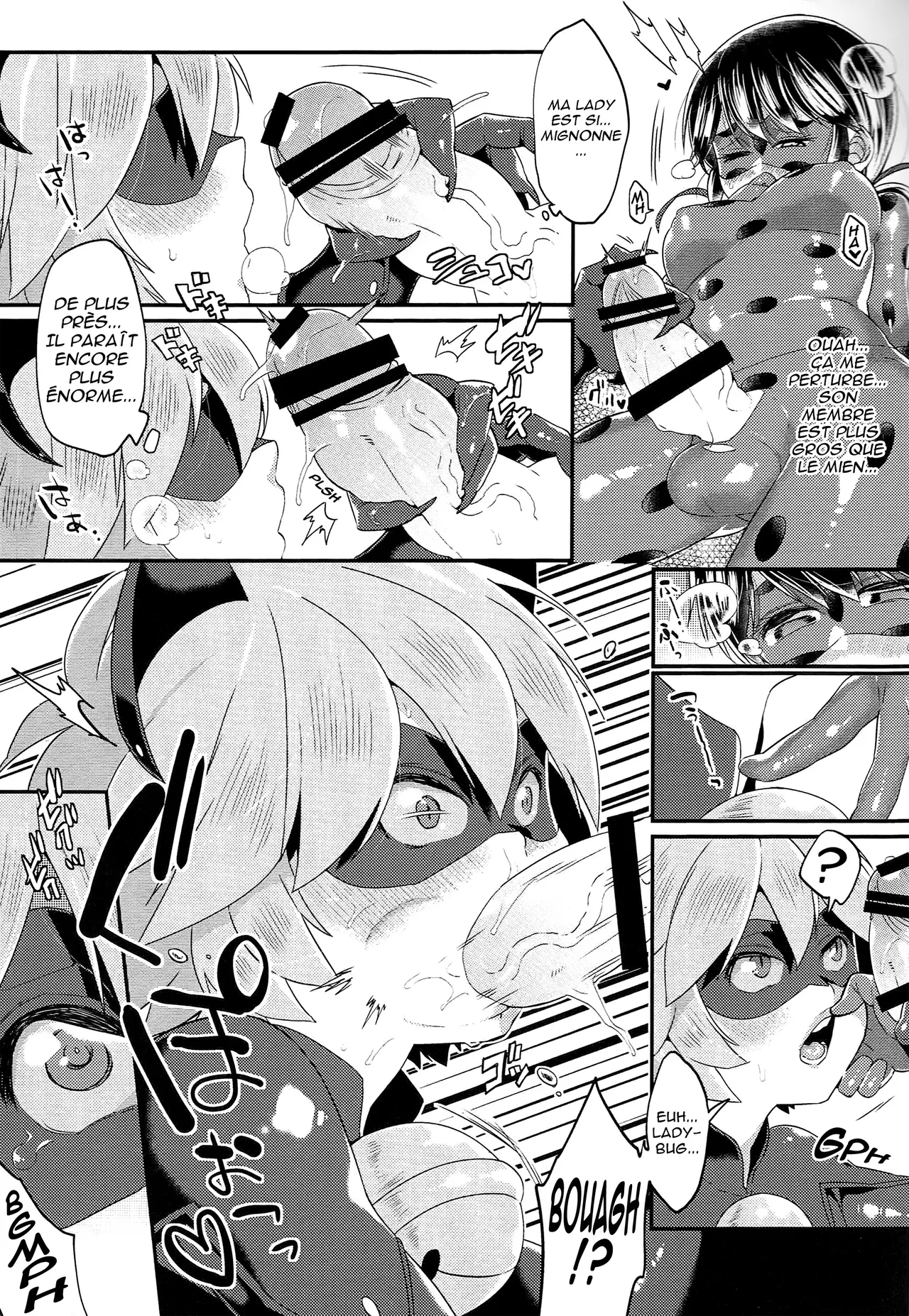 Teki no Shoi de Futanari ni Sareta Ladybug ga Cat Noir no Shojo o Ubacchau Hon | Un super-vilain a transformé Ladybug en Futanari qui s'est empressée de prendre la virginité de Chat Noir page 10 full