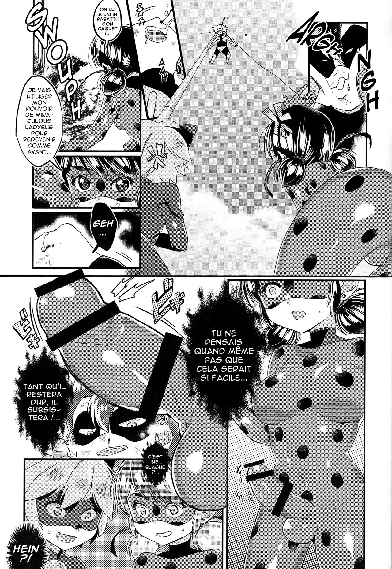 Teki no Shoi de Futanari ni Sareta Ladybug ga Cat Noir no Shojo o Ubacchau Hon | Un super-vilain a transformé Ladybug en Futanari qui s'est empressée de prendre la virginité de Chat Noir page 4 full