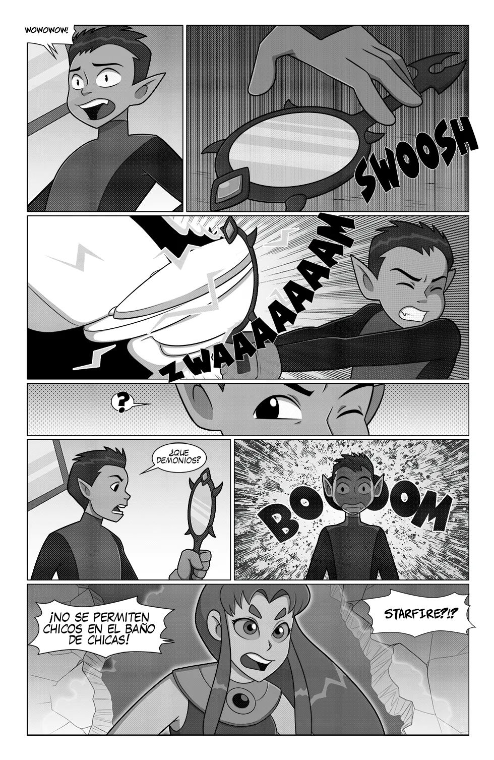 Un problema inesperado en el baño de una joven titán  / page 4 full