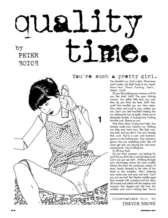 “Quality Time” by Peter Sotos page 1 full