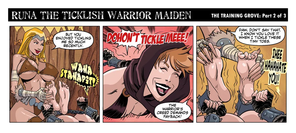 Bandito - The Ticklish Warrior Maiden - 3 Panel Comic page 5 full