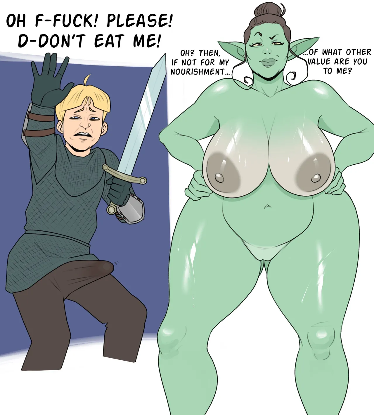 Orc-MILF vs Puny Knight page 1 full