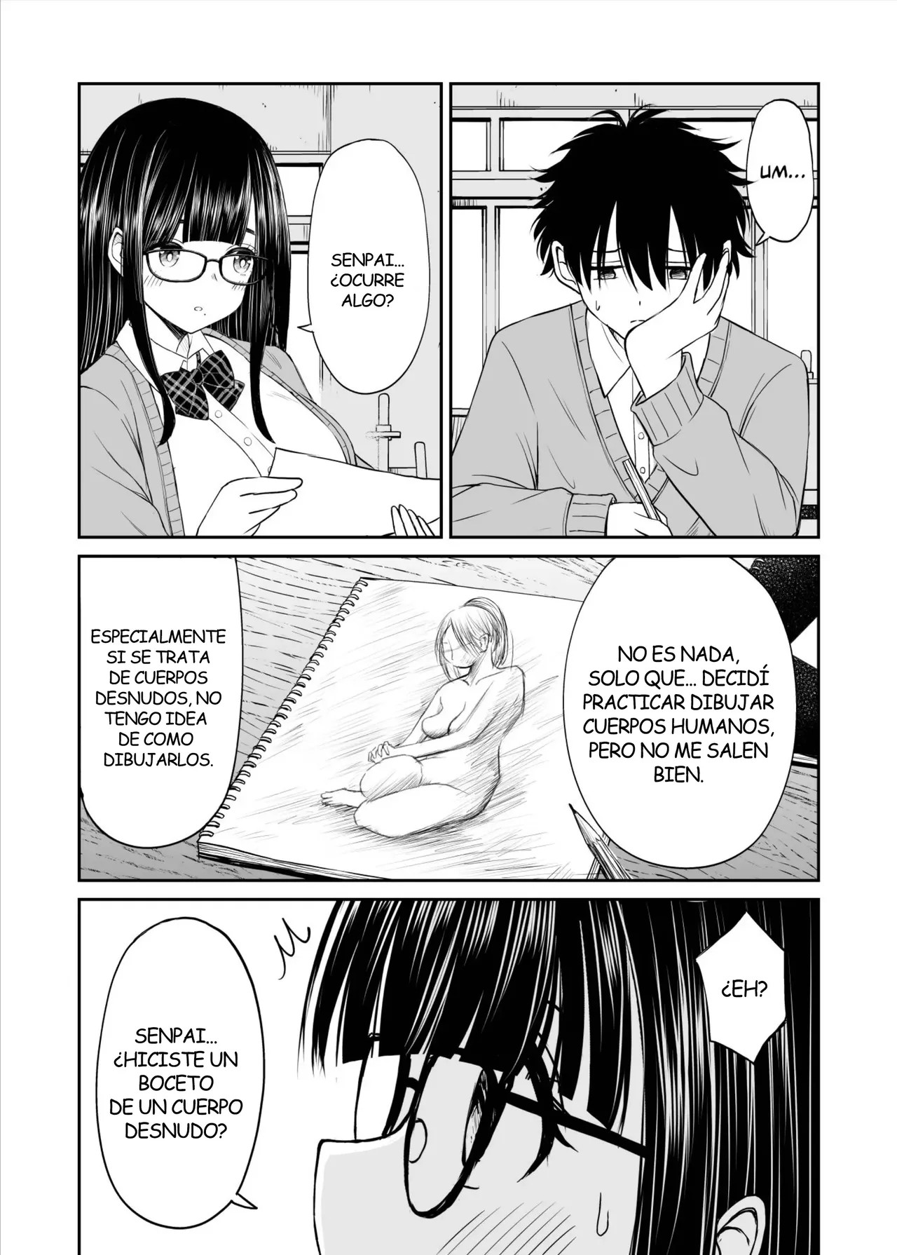 Bijutsubu no Kyonyuu Kouhai ga Nude Model ni Natta Kekka Amari ni Ero Sugite Ore no Geijutsu ga Bakuhatsushita Hanashi | La Kouhai de Pechos Grandes que se Desnudo para Ser mi Modelo de Dibujo page 9 full