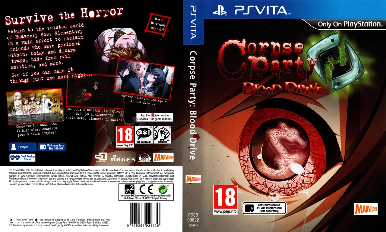 Corpse Party: Blood Drive  Everafter Edition Artbook, Postcards &amp; CG page 2 full