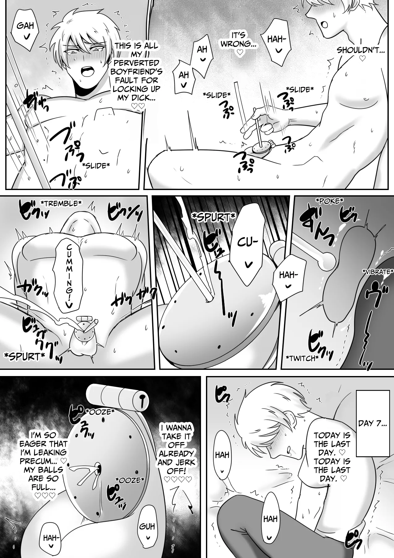 I Tried Out Being Toyed With While Wearing A Flat Chastity Belt. page 9 full