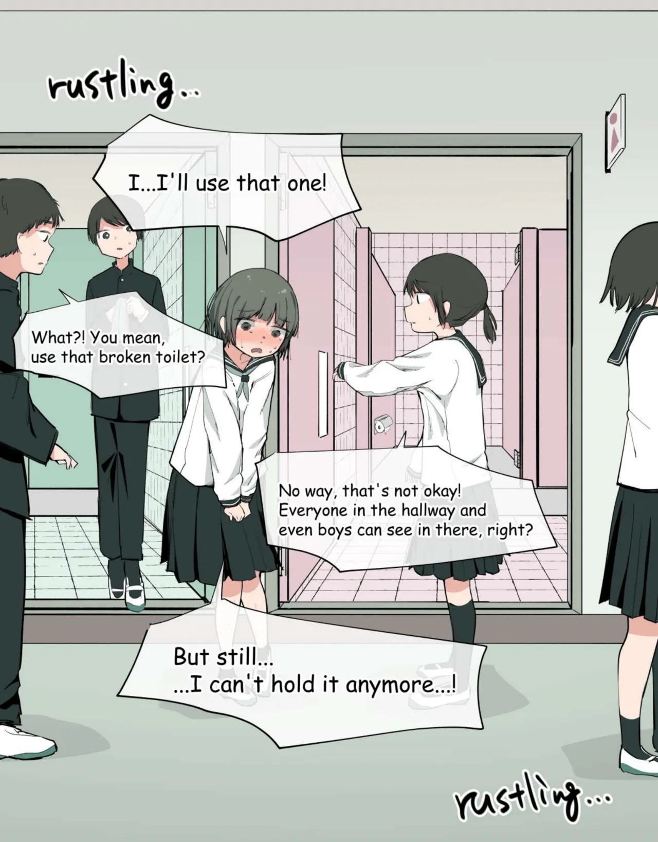 Marumie no Toire o Tsukau Onnanoko I A girl using a toilet that is completely visible page 5 full