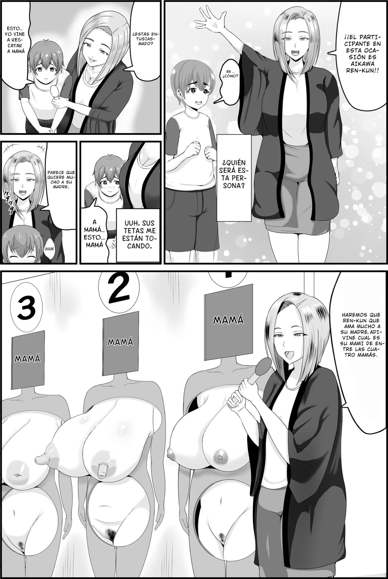 Kyonyuu Kyojiri Mama o Tasuketa Kereba Mama no Hadaka Atete Mite page 8 full