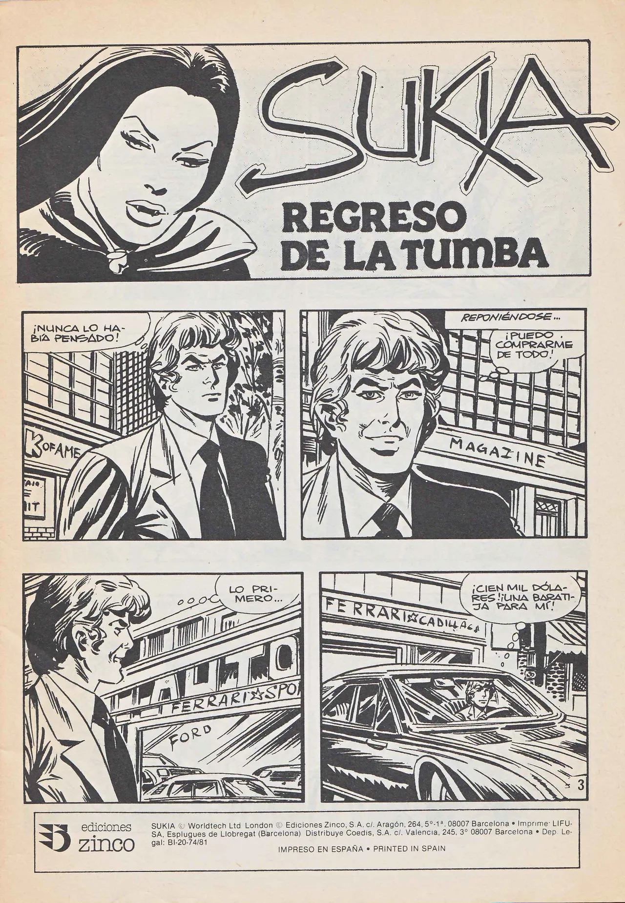 Sukia Nº 63 Ed. Zinco  Regreso De La Tumba Horror En Venecia page 3 full