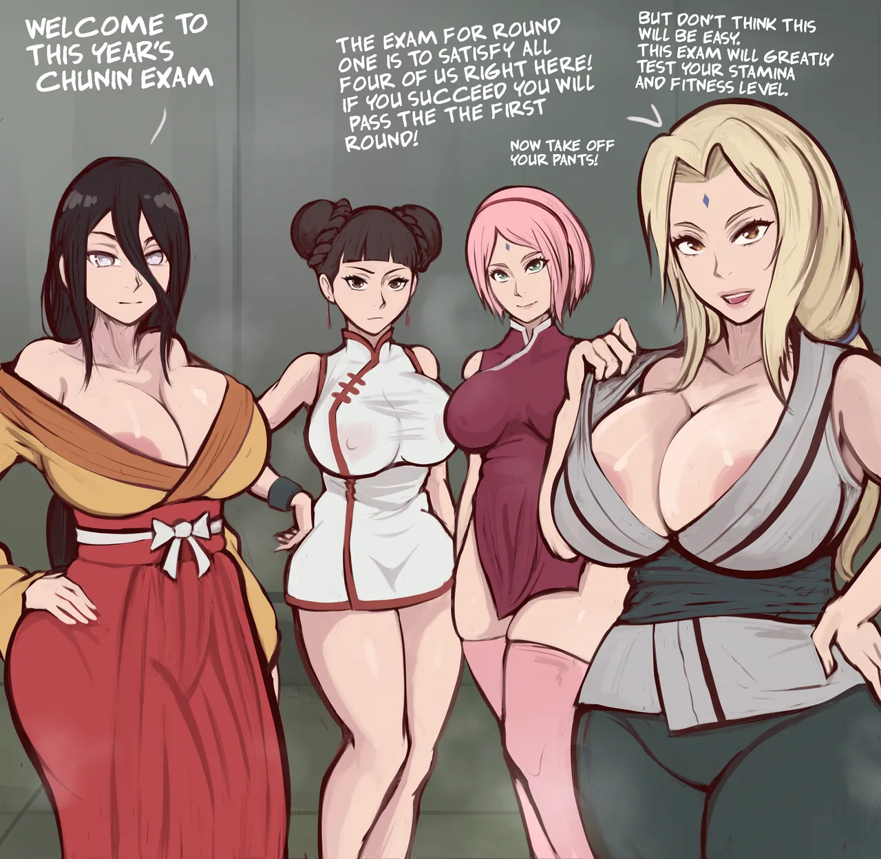 Tsunade, Sakura, Tenten &amp; Hanabi Comic page 1 full