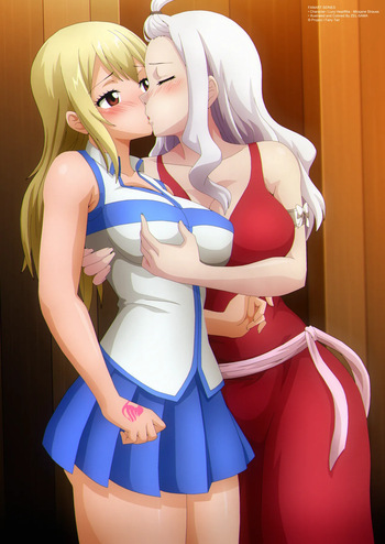 Lucy &amp; Mirajane Kiss + Source cover