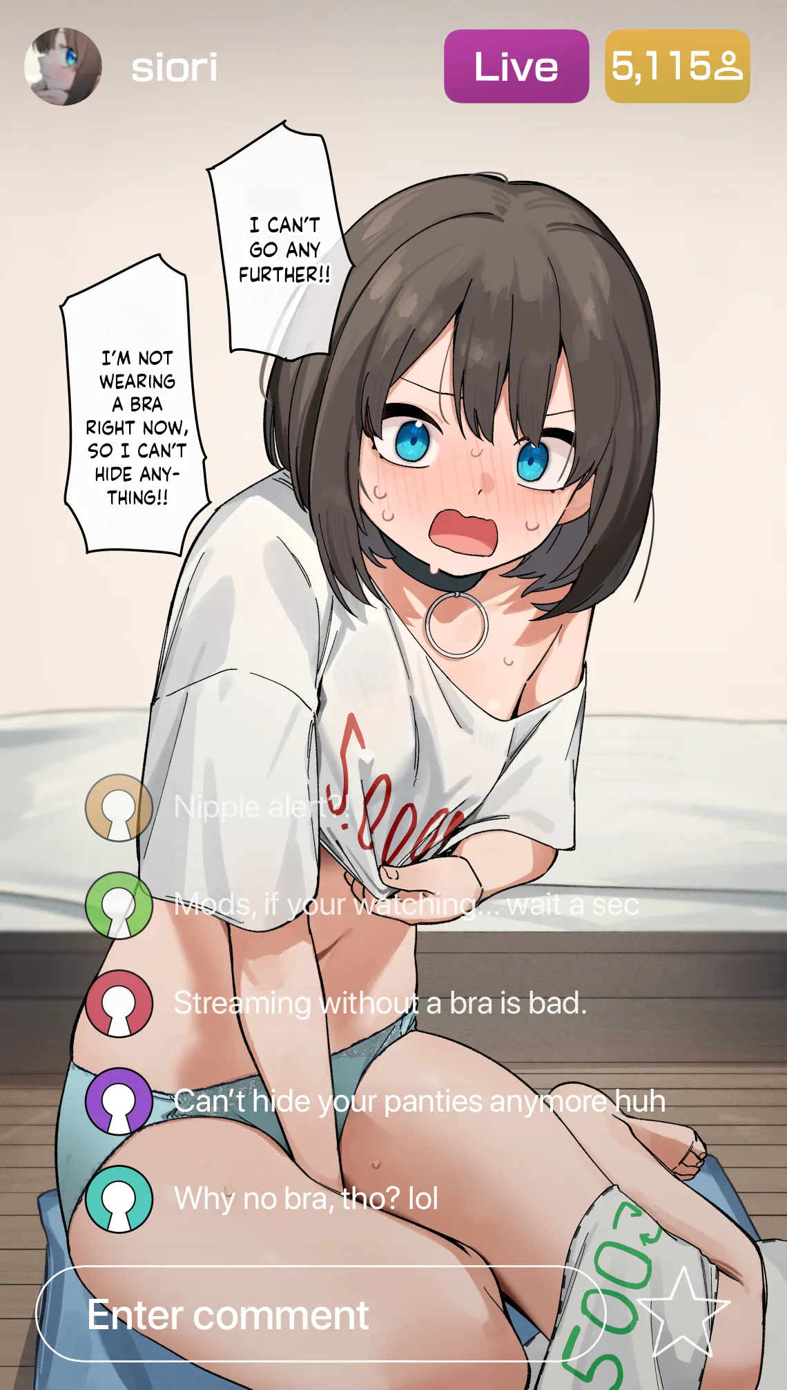 Morodashi-chan Giri T Challenge page 3 full