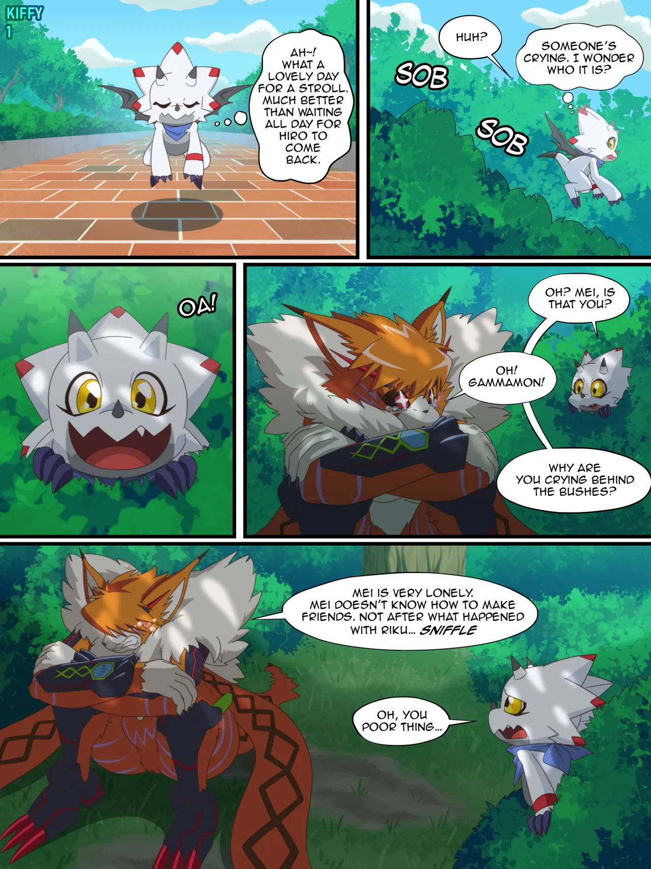 Gammamon x Meicrackmon: Friends with BENEFITS. page 1 full