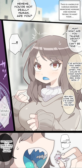 A vore manga where you are shrunk by a girl with blue mucous membranes and then swallowed whole cover
