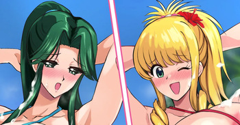 Ritsuko &amp; Miki Beach de Dosukebe Chichi Yure Dance cover