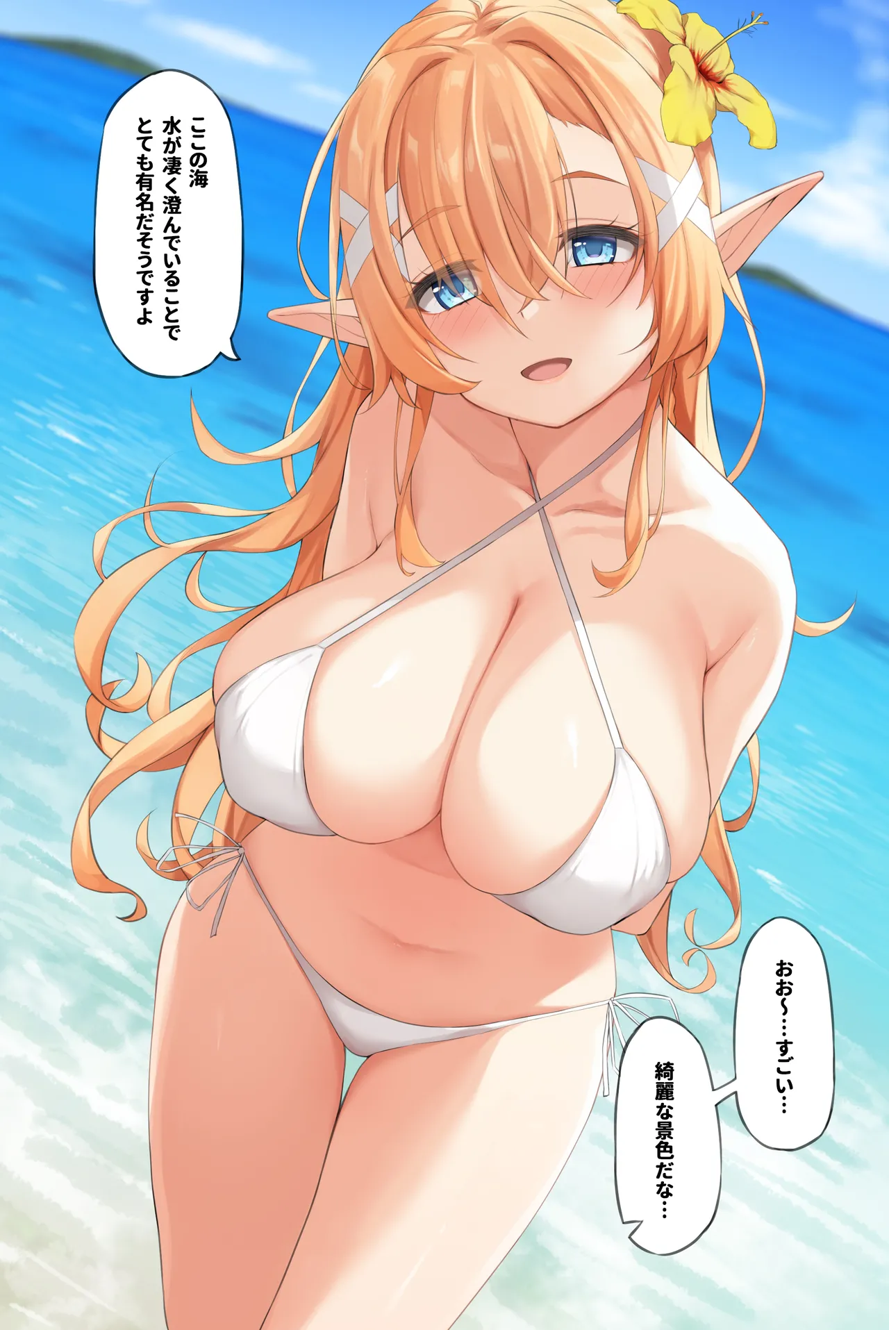 水着姿のエルフに思わず勃ってしまったので…。 page 3 full