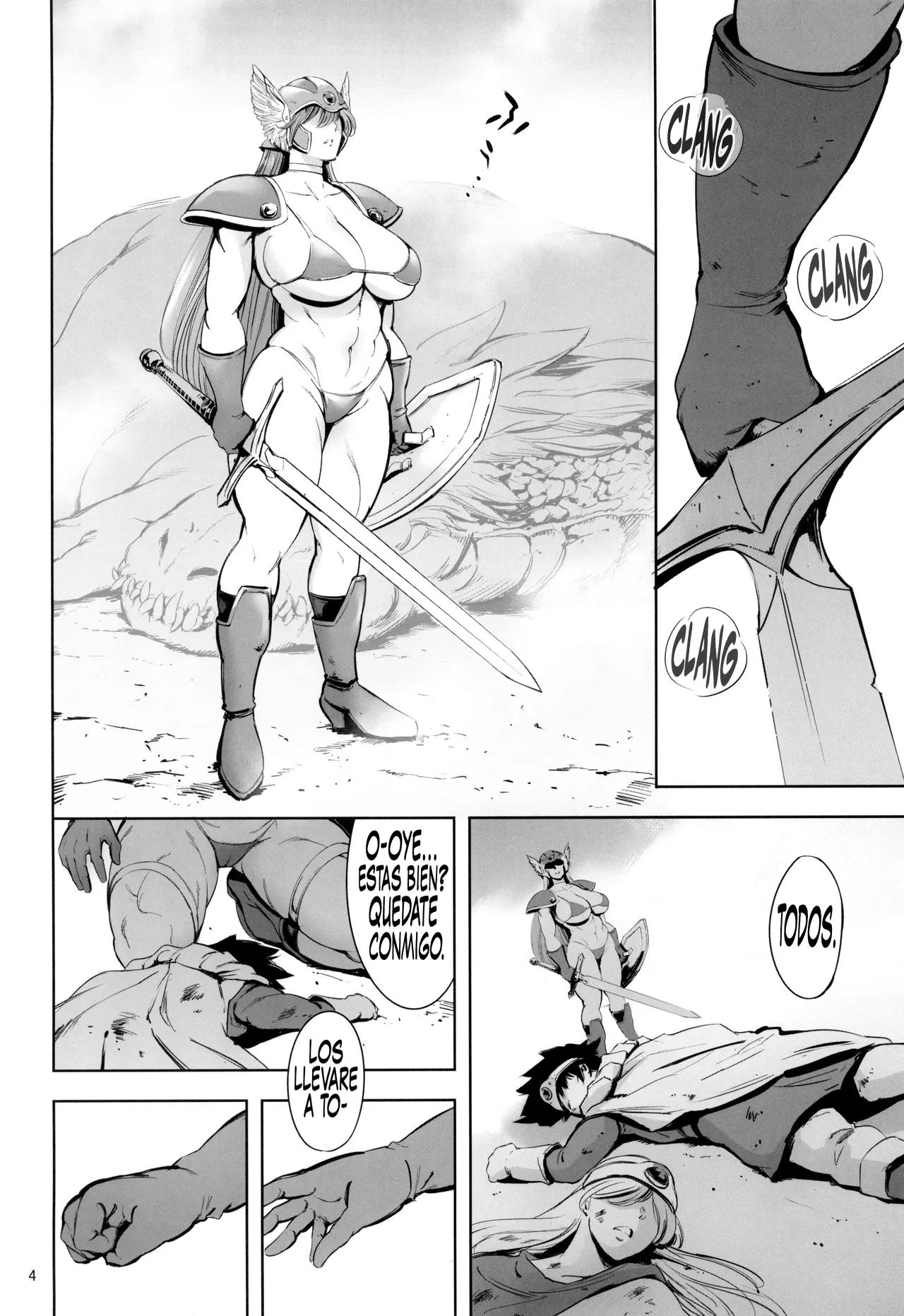 Geneki Onna Senshi to Yareru Sabaku no Kuni no Yoru no Yado | El Establecimiento Nocturno en un País Desértico donde Puedes Follar con una Guerrera Activa page 4 full