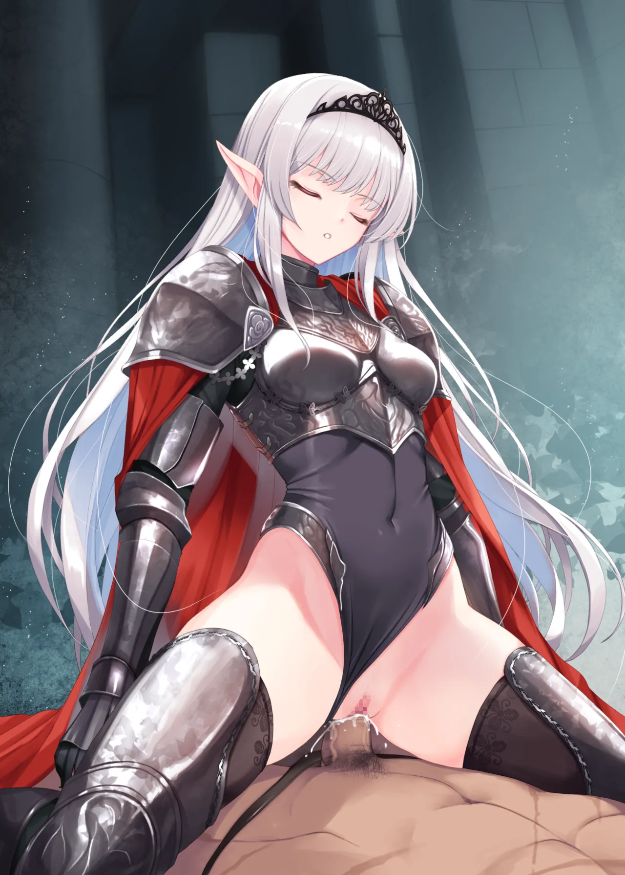 レオタード漆黒鎧白髪女エルフさん page 6 full