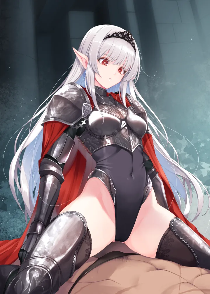 レオタード漆黒鎧白髪女エルフさん page 9 full