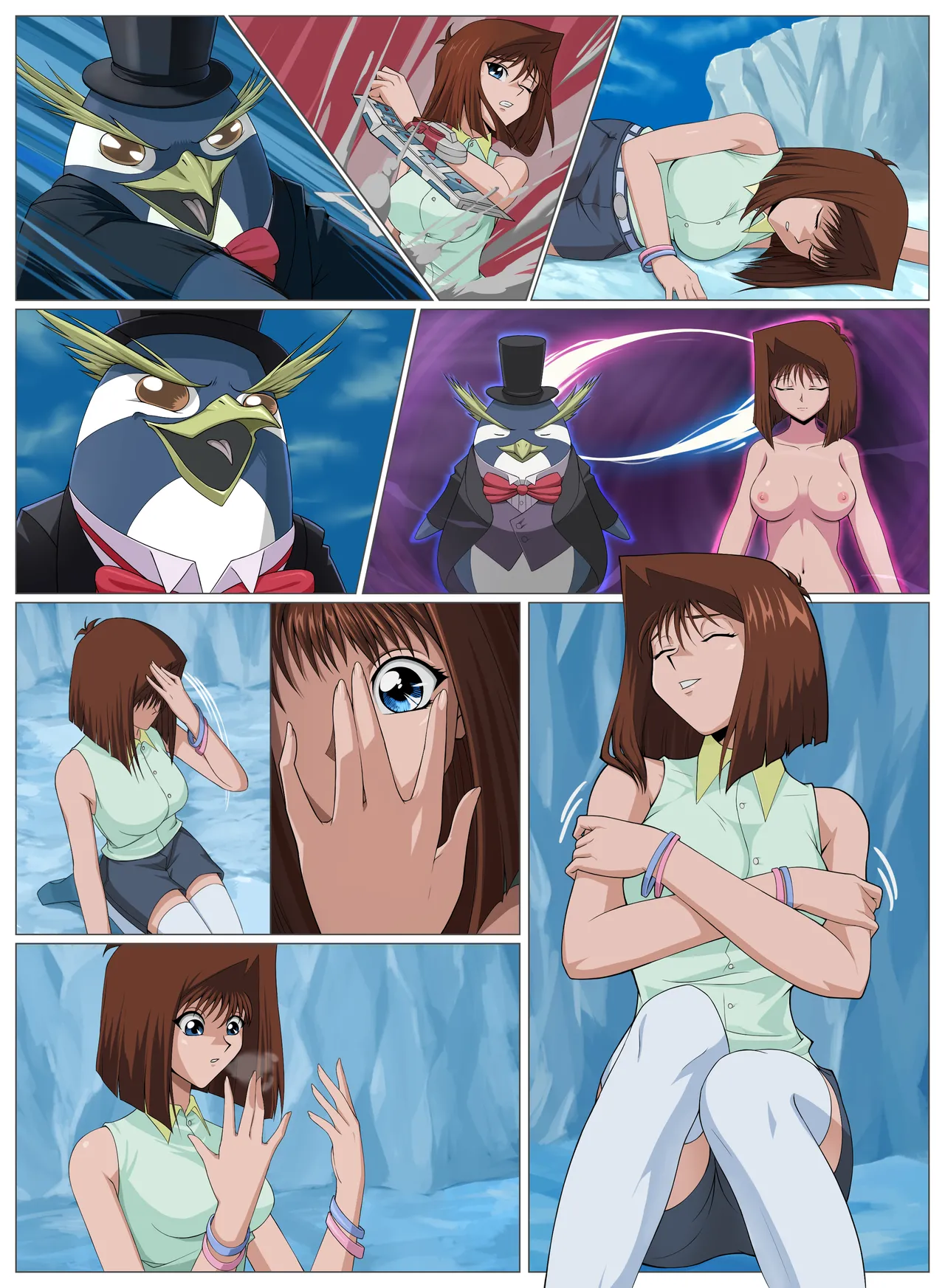 Anzu loses her body to a Penguin! page 4 full
