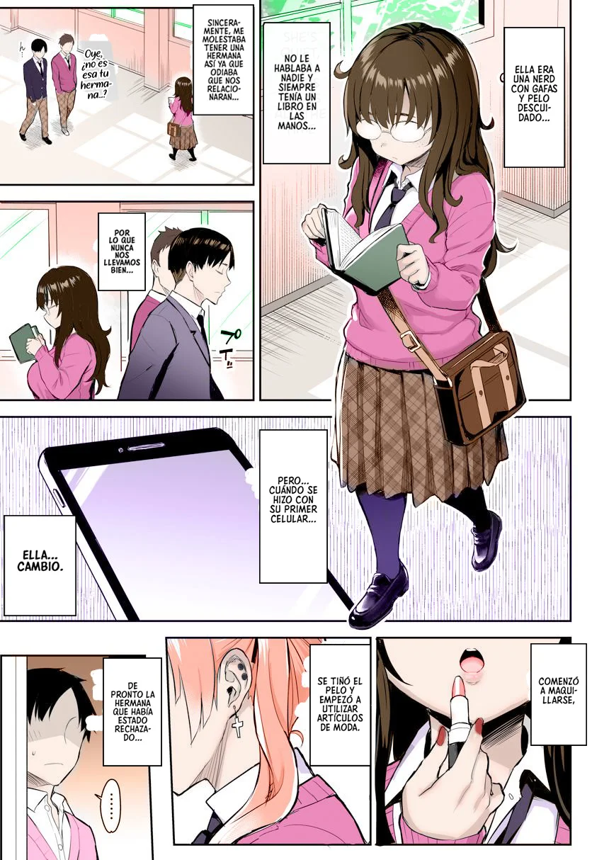 Moto InCha no Kyonyuu Yariman Imouto ga Erosugite, Onii-chan wa Mou...!! | Mi Hermanita quien era una comelibros se convirtió en una Puta de grandes Tetas, Entonces yo...!! page 4 full