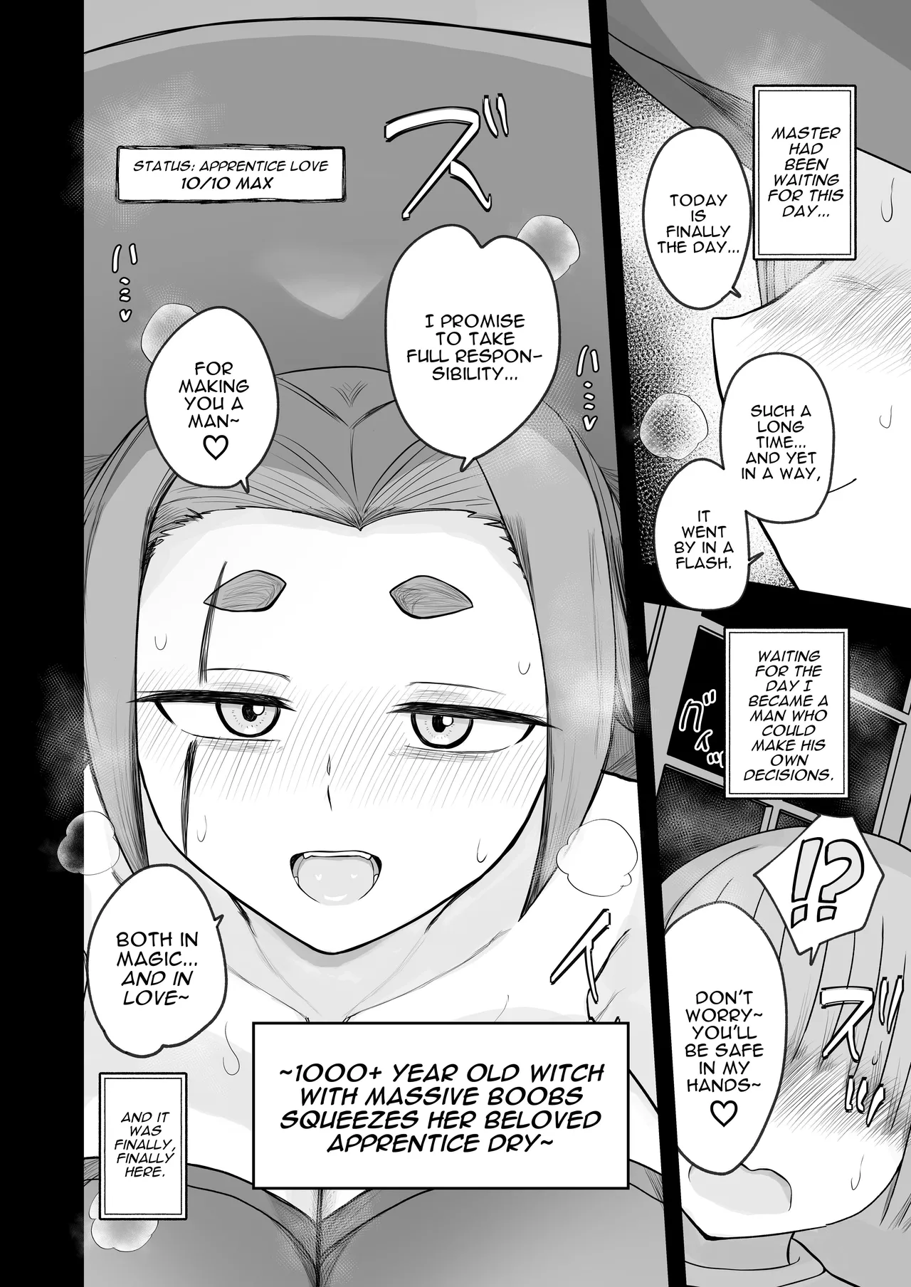 “Warabe-sotsu Shiken” de Deshi ♂ Kara Seishi o Shiboritoru Deshi Rabu de Kachi Chi Majo Shishō 1000-sai ￪ | 1000 Year Old Witch Cumsqueezes Her Disciple During His Virginity Graduation Exam page 10 full