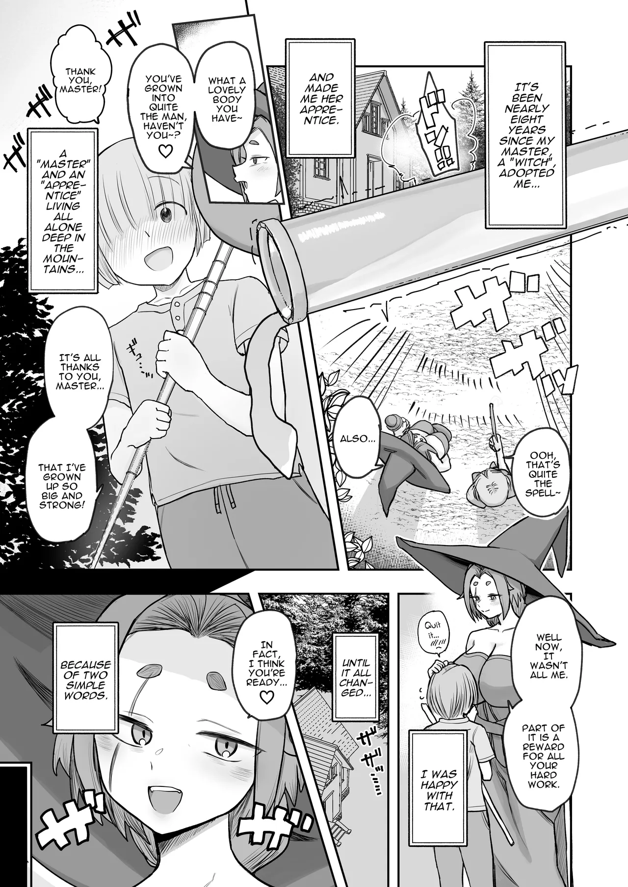 “Warabe-sotsu Shiken” de Deshi ♂ Kara Seishi o Shiboritoru Deshi Rabu de Kachi Chi Majo Shishō 1000-sai ￪ | 1000 Year Old Witch Cumsqueezes Her Disciple During His Virginity Graduation Exam page 3 full