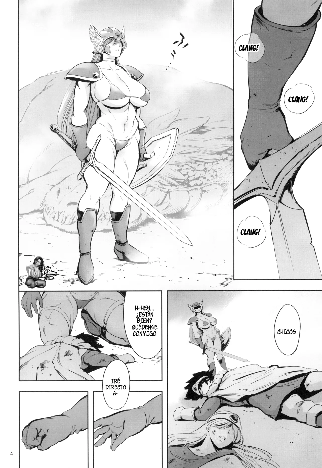 Geneki Onna Senshi to Yareru Sabaku no Kuni no Yoru no Yado | El Establecimiento Nocturno En Un Pais Desértico Donde Se Puede Follar A Una Guerrera Activa page 3 full