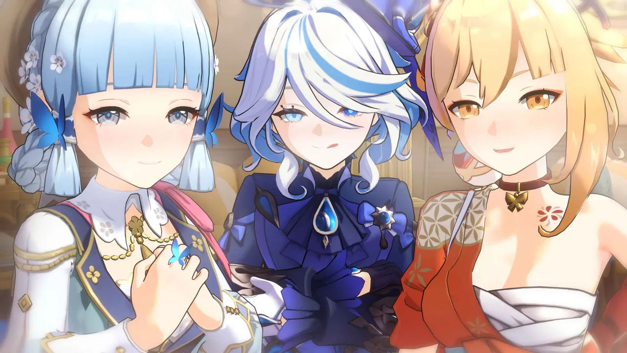 Ayaka / Furina / Yoimiya x Aether 4P page 6 full