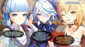 Ayaka / Furina / Yoimiya x Aether 4P cover