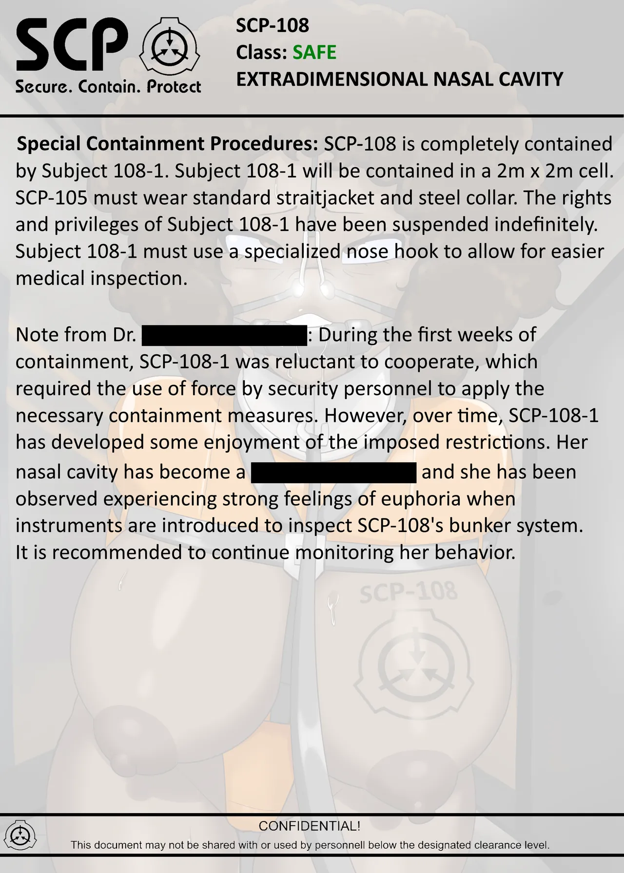 SCP-108 "EXTRADIMENSIONAL CAVITY" page 8 full