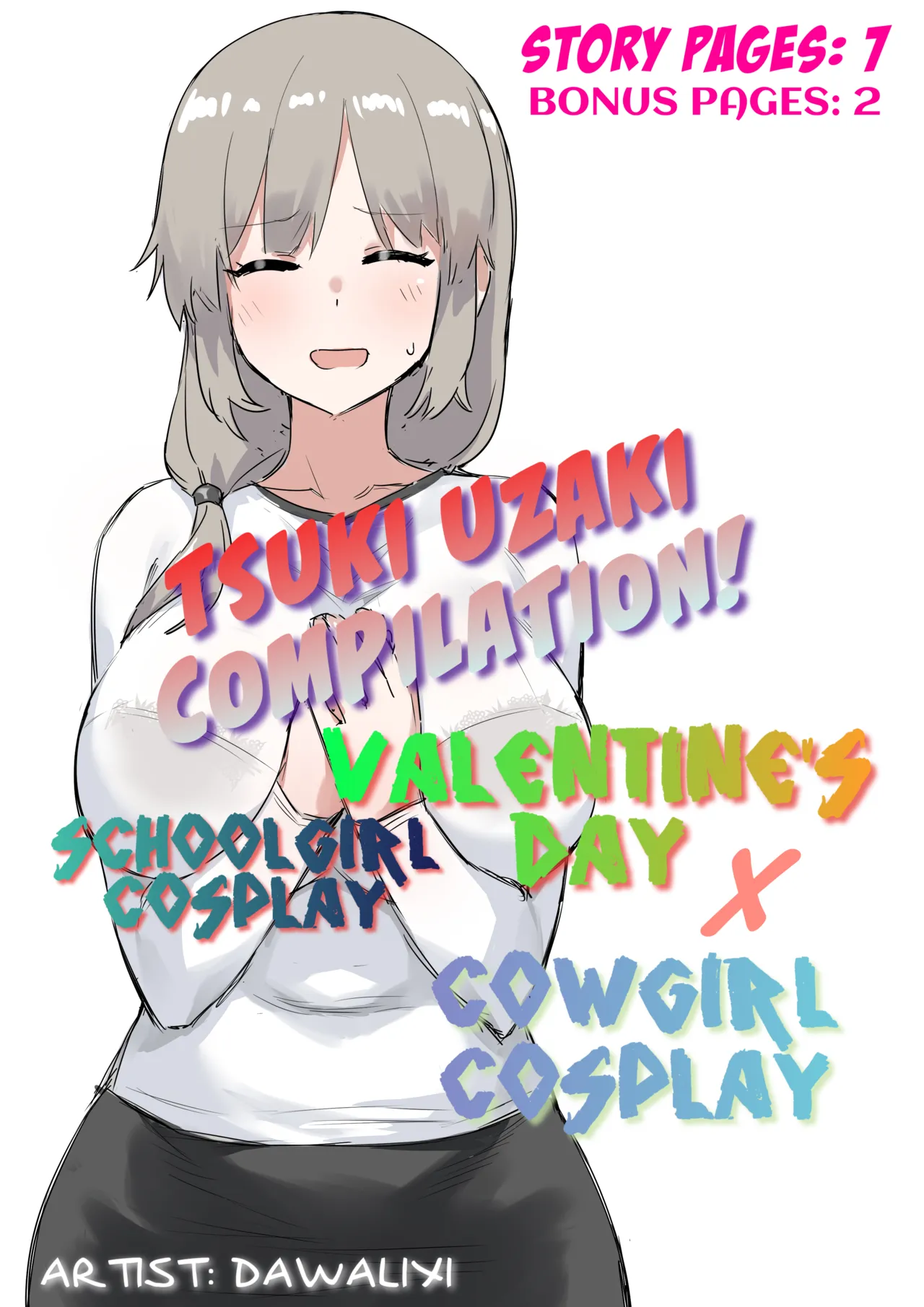Tsuki Uzaki Compilation Valentines Day Schoolgirl Cosplay X Cowgirl Cosplay page 1 full