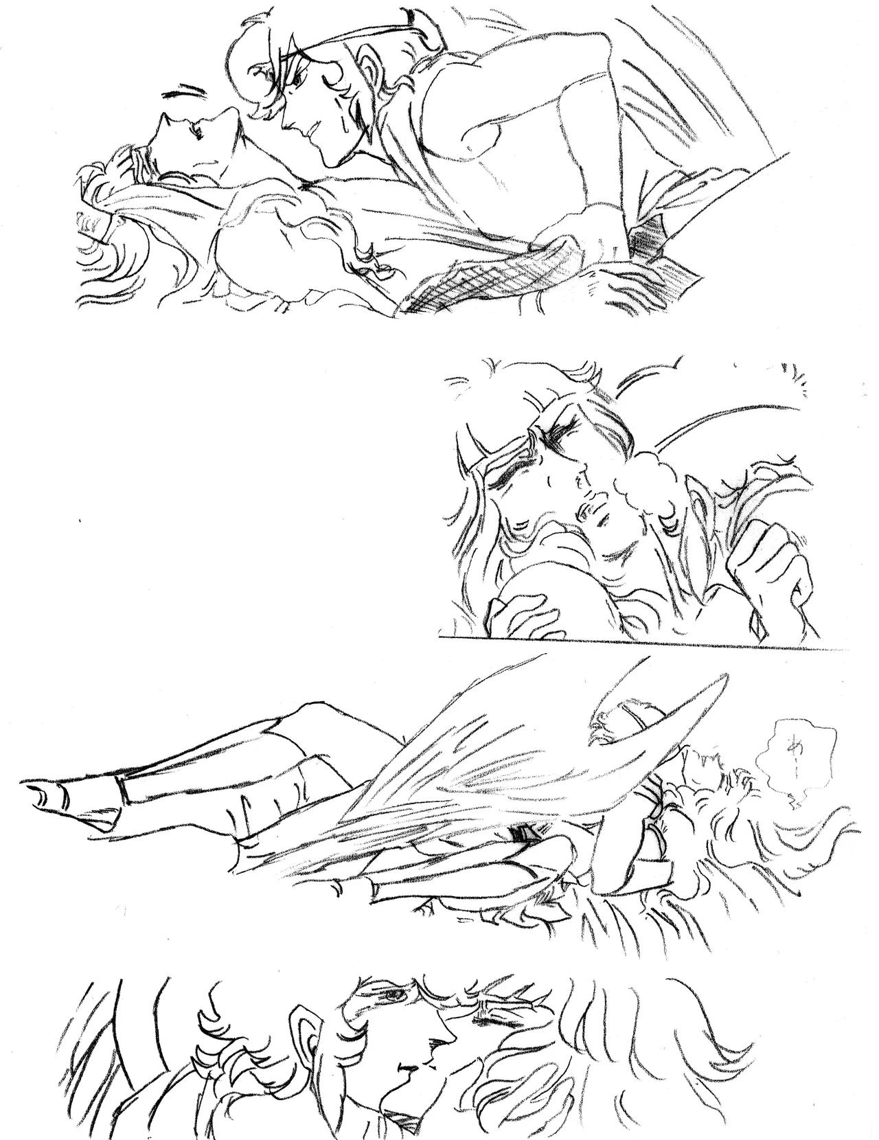 Shōwa Era Private Fujoshi BL / Yaoi Illustrations &amp; Tracings Portfolio page 10 full