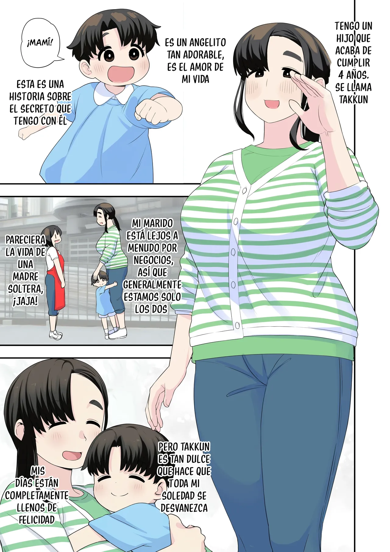 OneShota Doujin Sakka Mama no Himitsu | ¡Una Madre Que Trabaja Como Artista De Doujin Tiene Un Shota Heterosexual Secreto! page 2 full