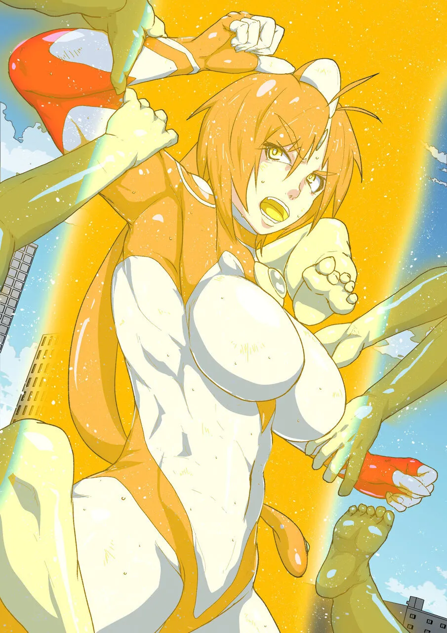 Atoraruksu Reiza~ Shin Hiroin VS Mesu Kaijū~ Kūru Kyodai Reddo Hiroin Kuyūruku-teki Haiboku! Mesu Kaijū ni Nugarare Kōsoku sa rete Muyō de Etchi na Shūtai o Sarashi Haiboku suru… Ōkina Onēsan Dai Pinchi! page 10 full