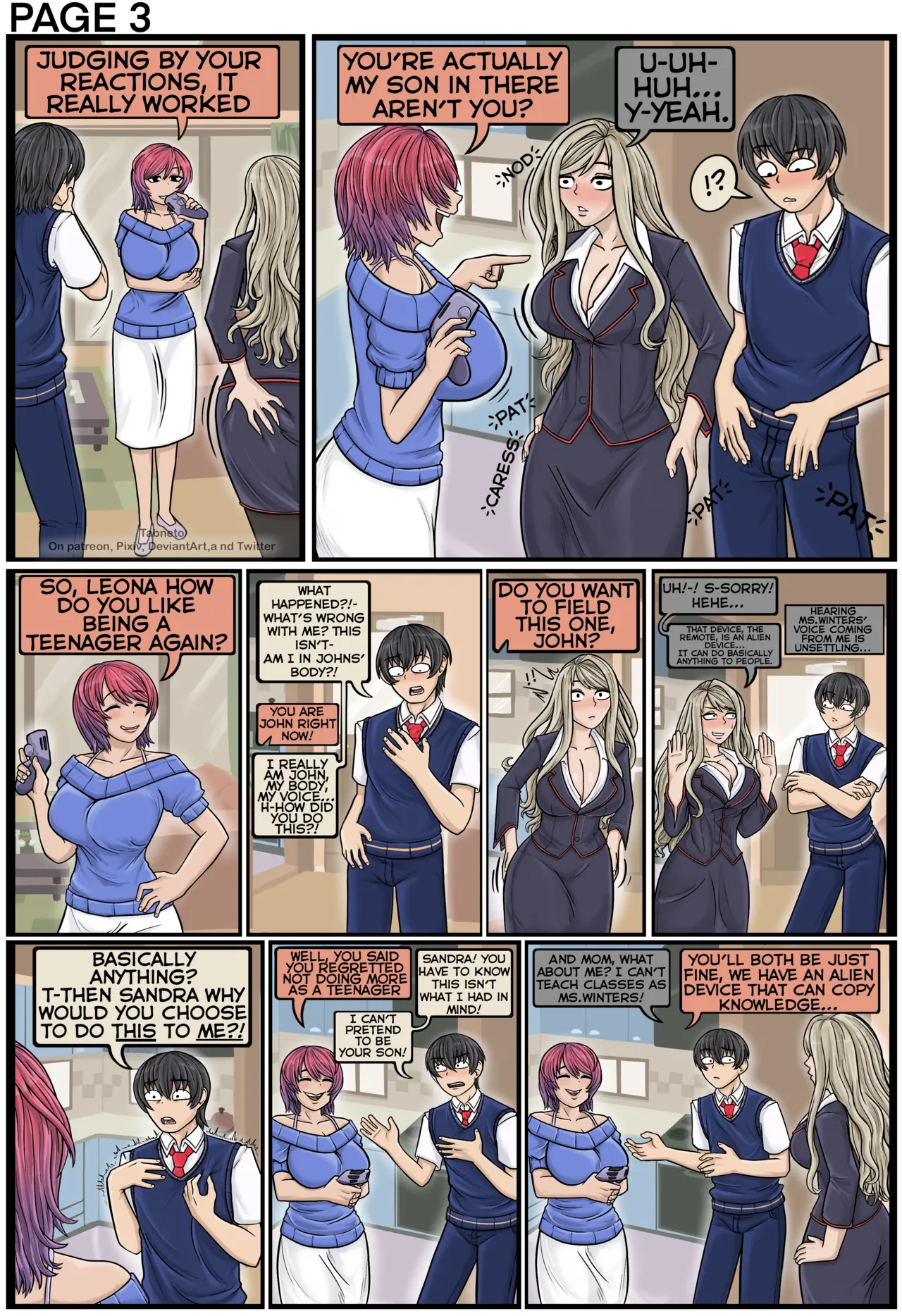 Student Transfer Body Swap - Leona X John page 3 full