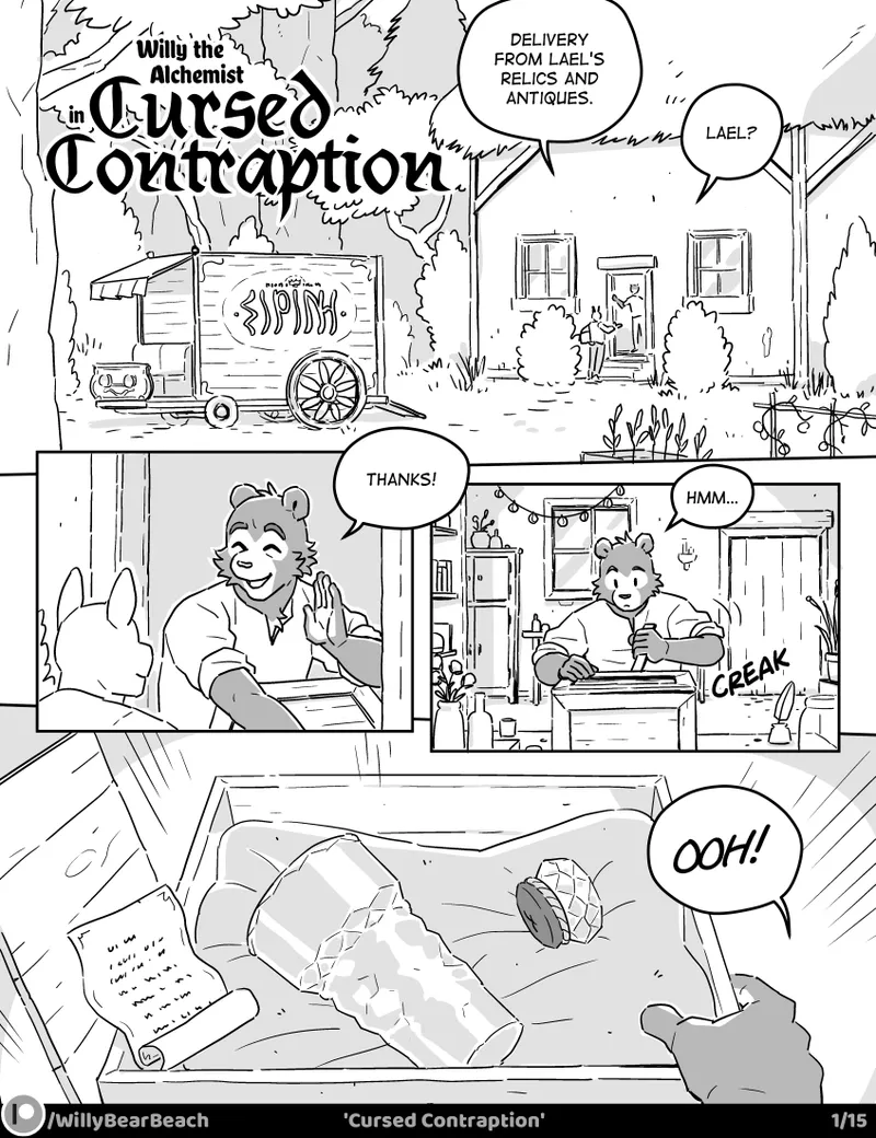Willy the Alchemist in Cursed Contraption page 1 full