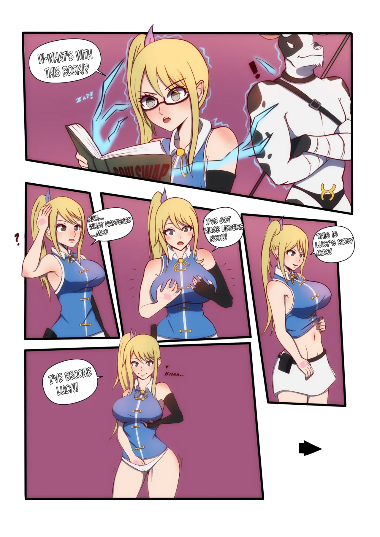 Lucy gets her body swapped with Taurus! page 1 full