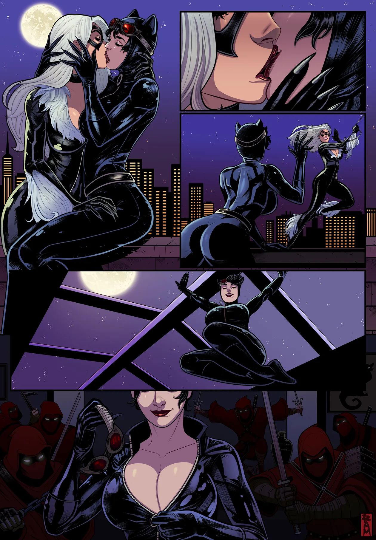 Catwoman x Black Cat comic page 1 full