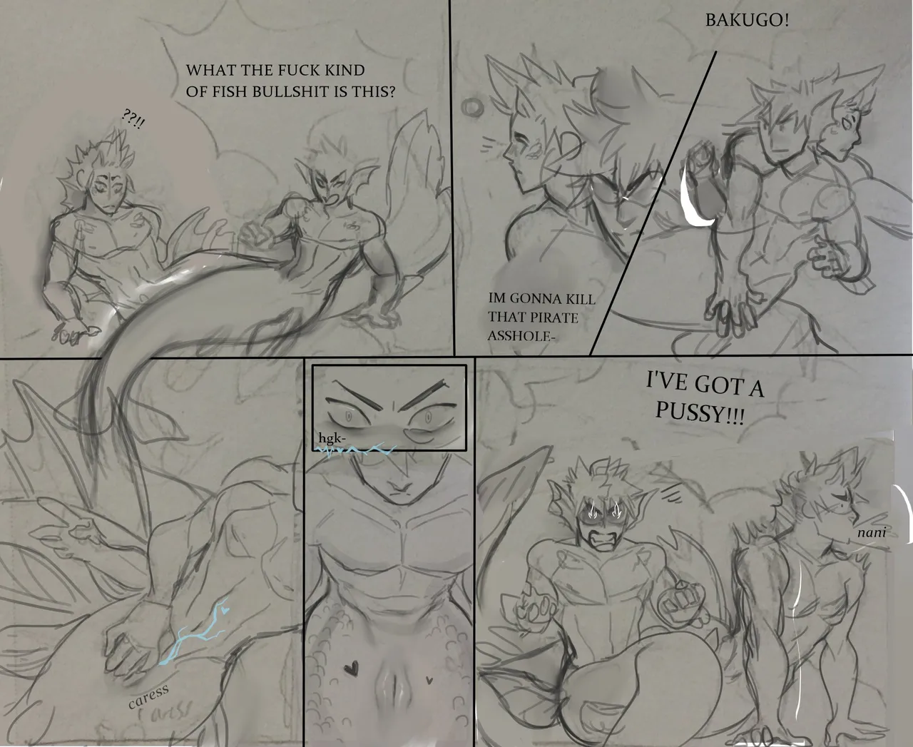 KiriBaku mermaid AU page 1 full