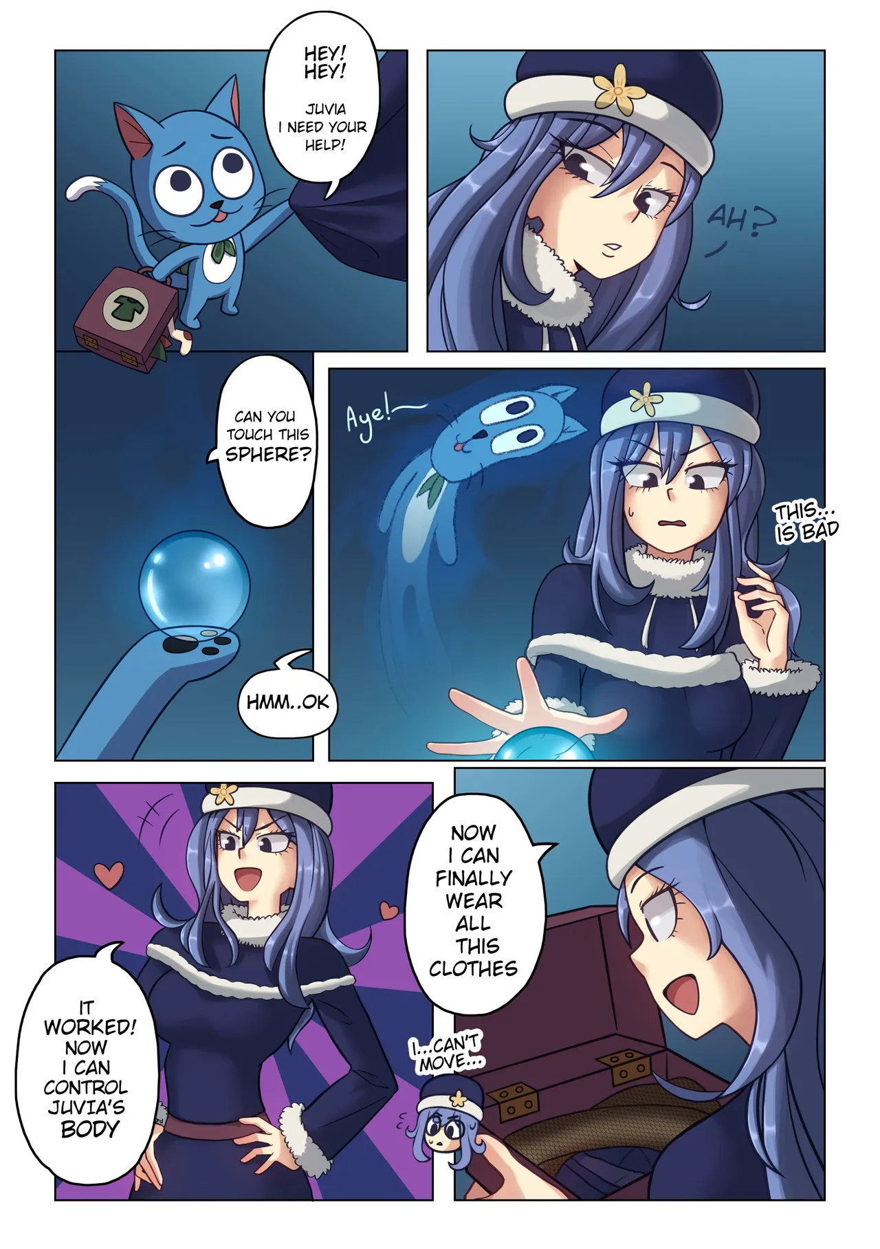 Happy takes over Juvia's body! page 1 full