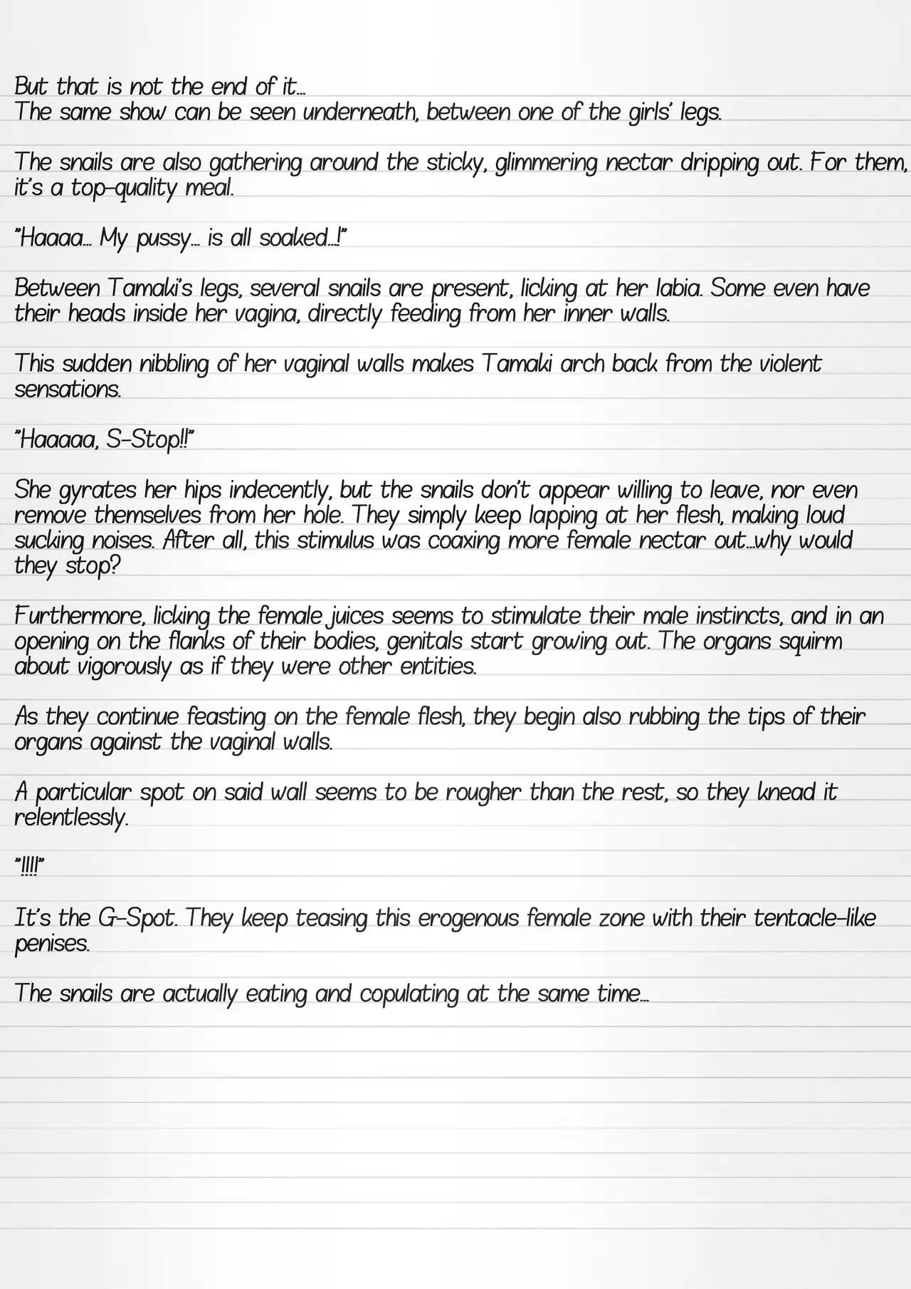 Misuke's Short Stories 23 - 3 Girls and Meat-Eating Snails page 7 full