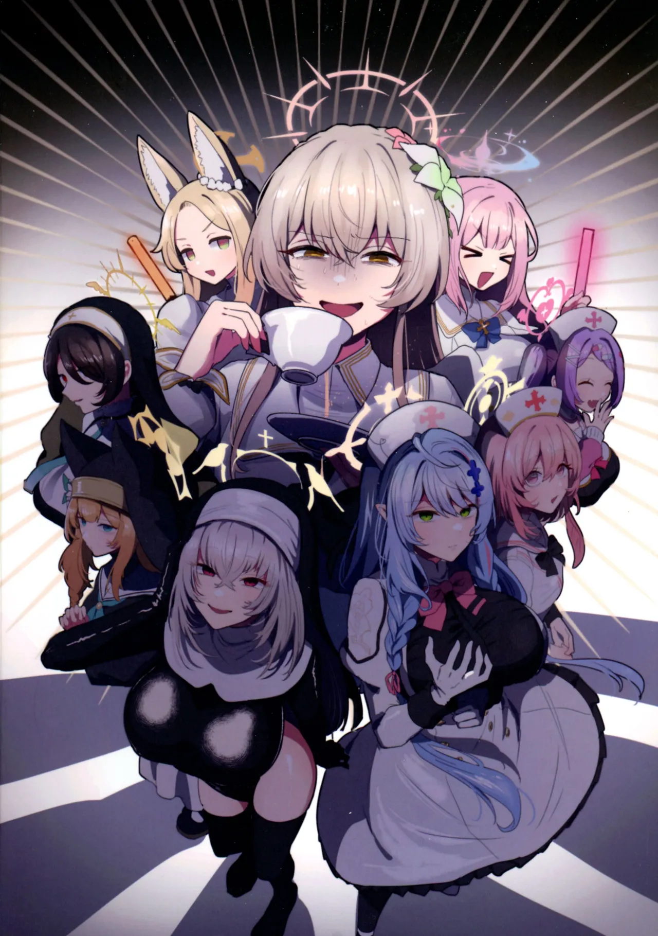 Futanari Tea Party Dosukebe Tougijou Nagisa VS Sisterhood + Kyuugo Kishidan page 2 full