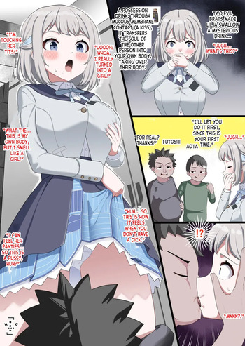 two evil brats messing around with a girl's body cover